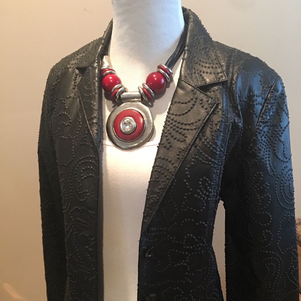 B & J Black Leather Jacket